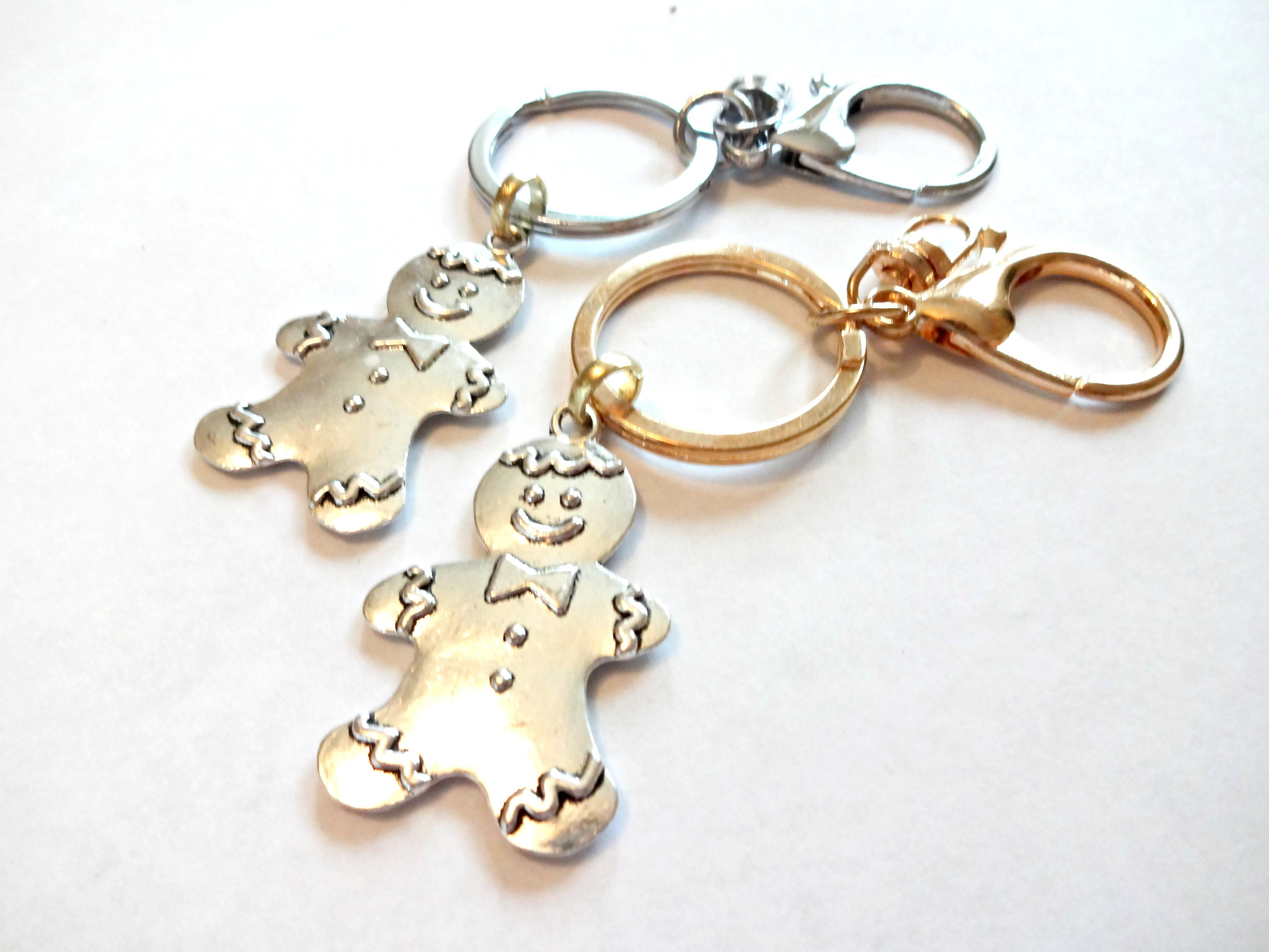 Christmas Keychain Gingerbread Man Charm Keychain Christmas Etsy
