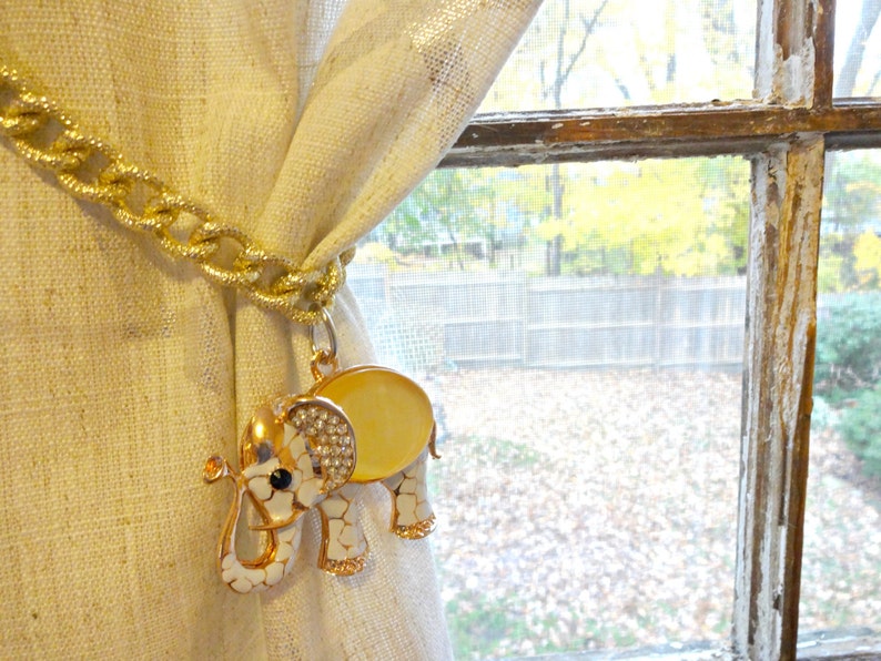 Elephant Curtain Tiebacks Beaded Curtain Tie Backs Window Etsy