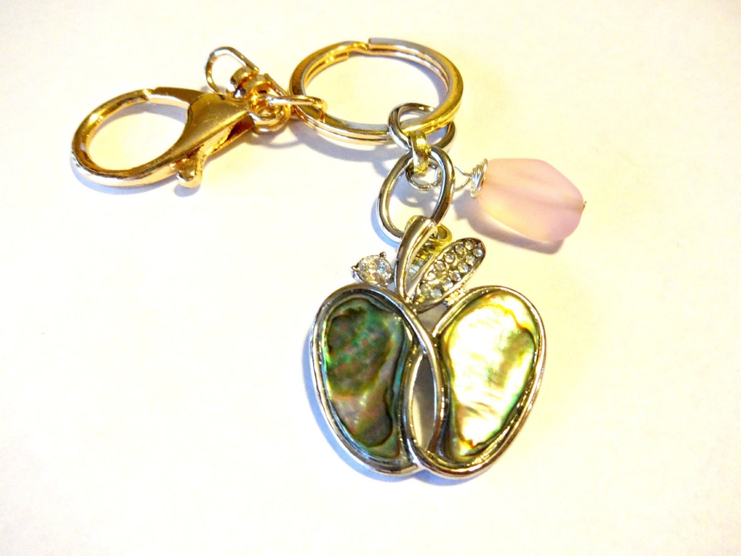 Abalone Apple Keychain, Pink Sea Glass, Teacher Gift - Etsy