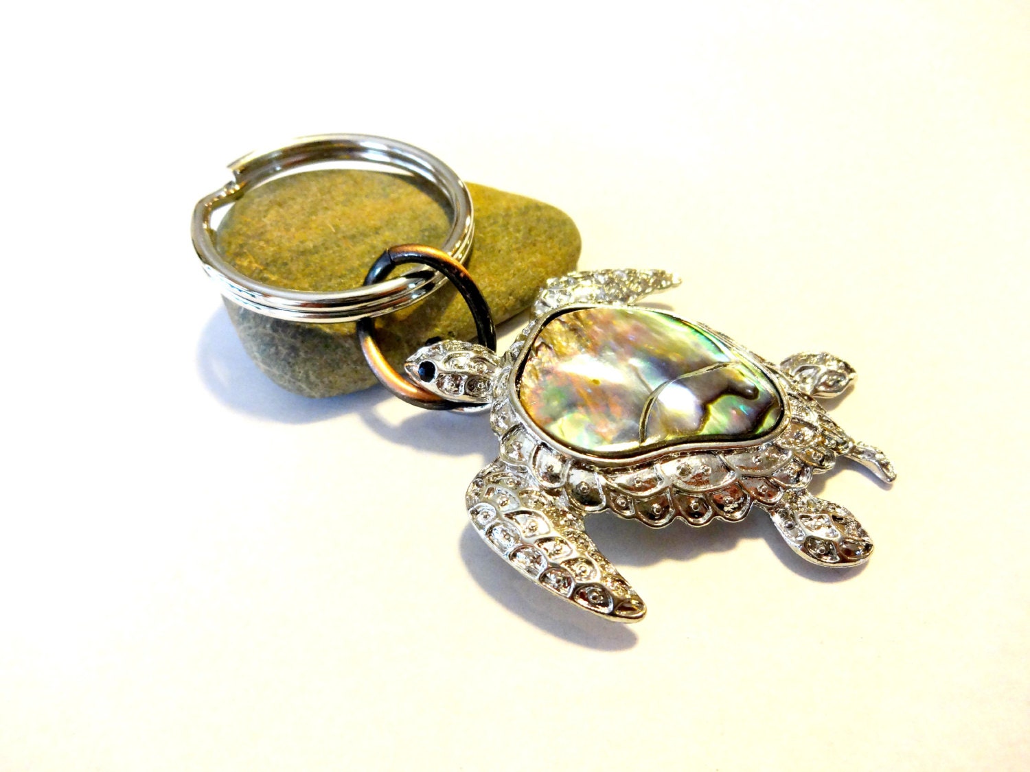 Abalone Shell Sea Turtle Keychain, Ocean Car Accessories - Etsy