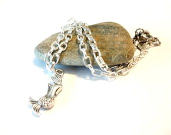 Silver Mermaid Anklet, Beach Ankle Bracelet, Mermaid Jewelry Gift