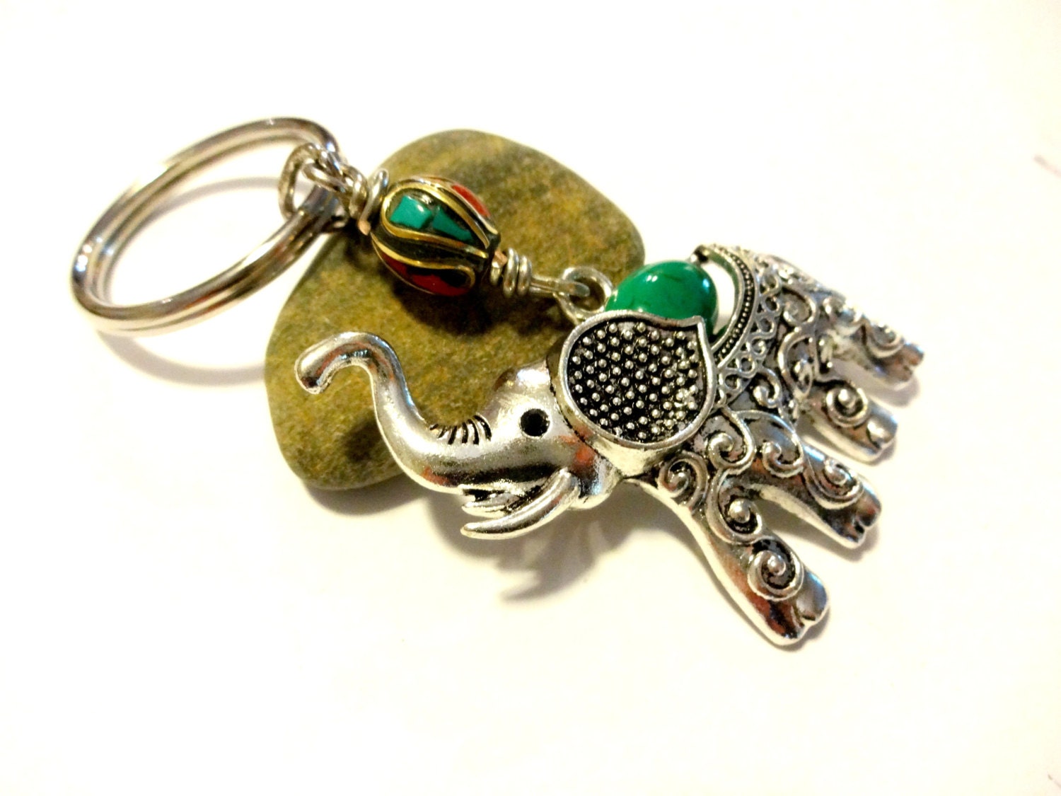 TOPASION Lucky Elephant Keychain - Rhinestone & Opal Accent Charm For Women, Car Keys, Purse, Handbag - View #10