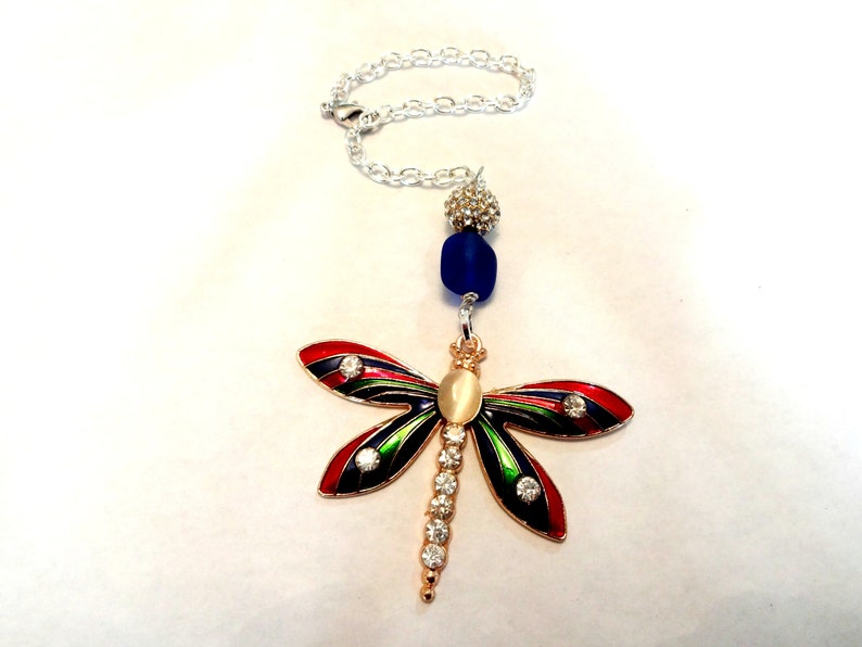 Dragonfly Rear View Mirror Charm Colorful Car Mirror Etsy