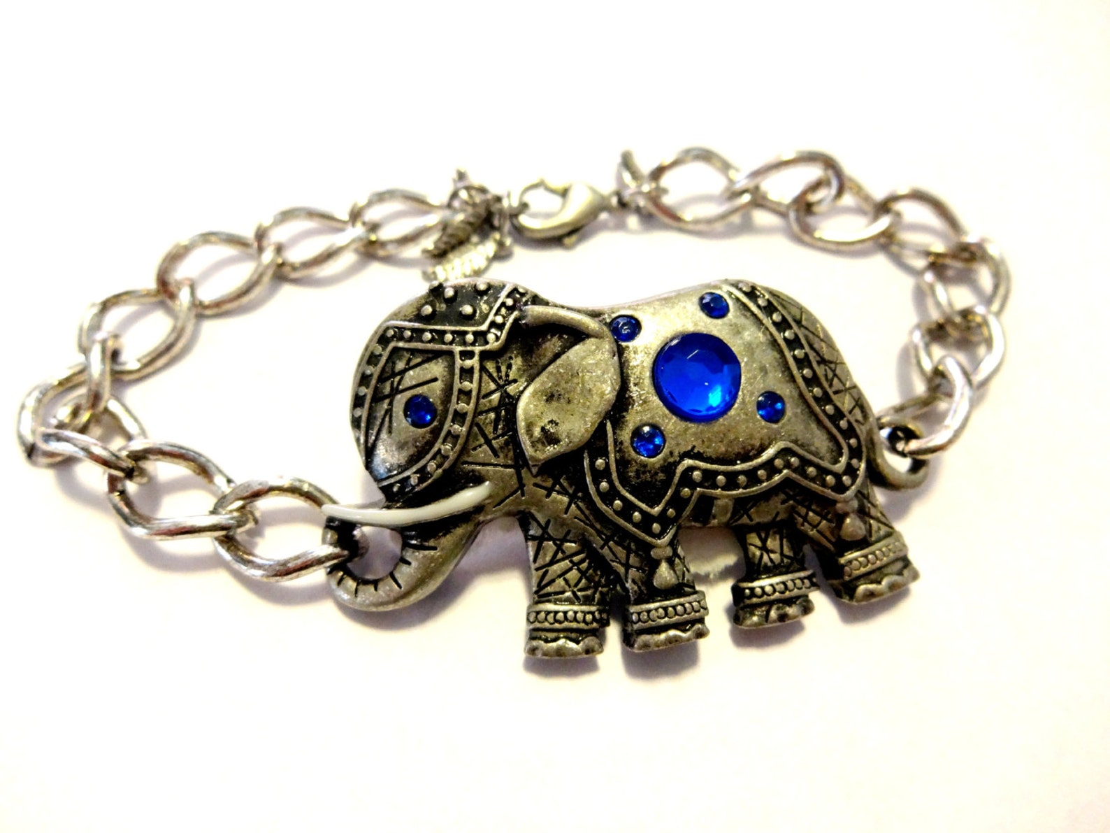 Elephant Bracelet Elephant Jewelry Silver Chain Bracelet Etsy