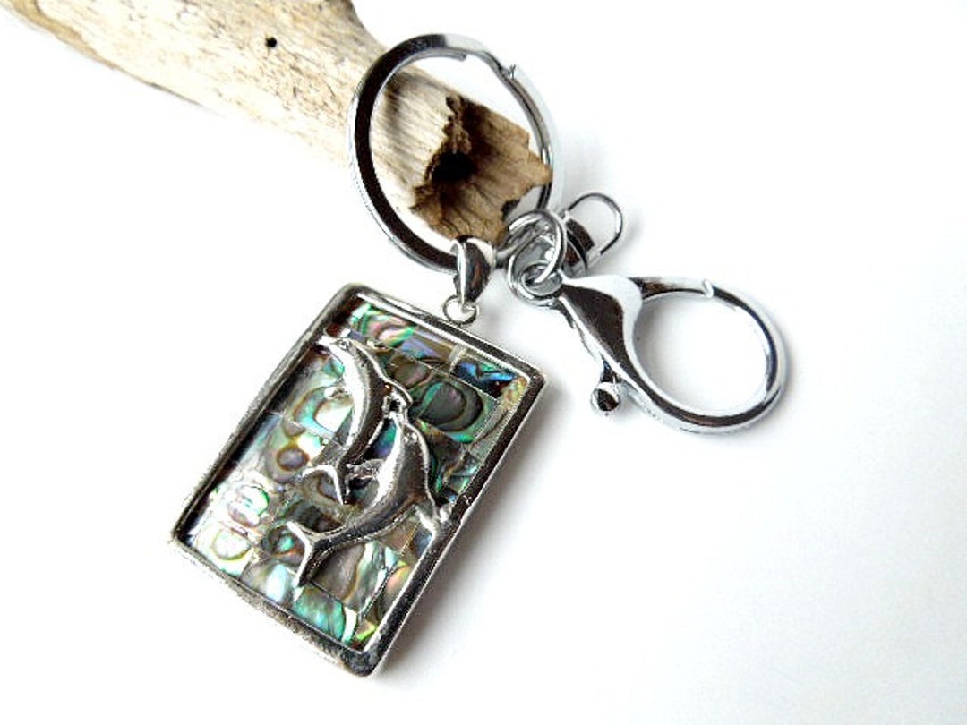 Abalone Shell Dolphin Keychain, Dolphin Car Accessories, Dolphin Gift ...