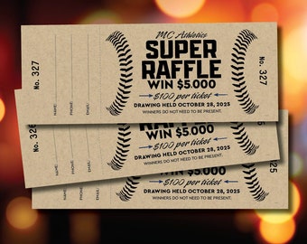 Custom Raffle Tickets, Full Design Included, Gala Ticket Printing, Numbered Tickets, Meat Raffle Tickets, Fundraiser Tickets, Custom
