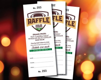 Custom Raffle Tickets, FREE design Included, Gala Ticket Printing, Numbered Tickets, Meat Raffle Tickets, Fundraiser Tickets, Fully Custom