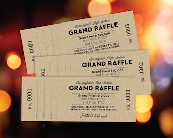 Custom Raffle Tickets, Full Design Included, Gala Ticket Printing, Numbered Event Tickets, Meat Raffle Tickets, Fundraiser Tickets, Benefit