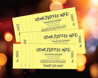 Custom Raffle Tickets, Full Design Included, Ticket Printing, Numbered Event Tickets, Meat Raffle Tickets, Fundraiser Tickets, Beer Raffle
