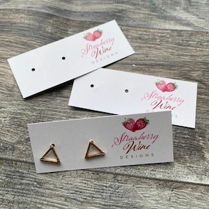 Cartões de brincos mini com logotipo, suportes para brincos mini com cartão de joias personalizado, suportes para brincos de poste, embalagens de joias, cartões de varejo, TINTA PLANA