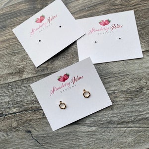 Cartes de boucles d'oreilles avec logo, cartes de bijoux personnalisées Mini supports de boucles d'oreilles, dos de boucles d'oreilles, emballage de bijoux de boucles d'oreilles créoles, cartes de vente au détail ENCRE PLATE