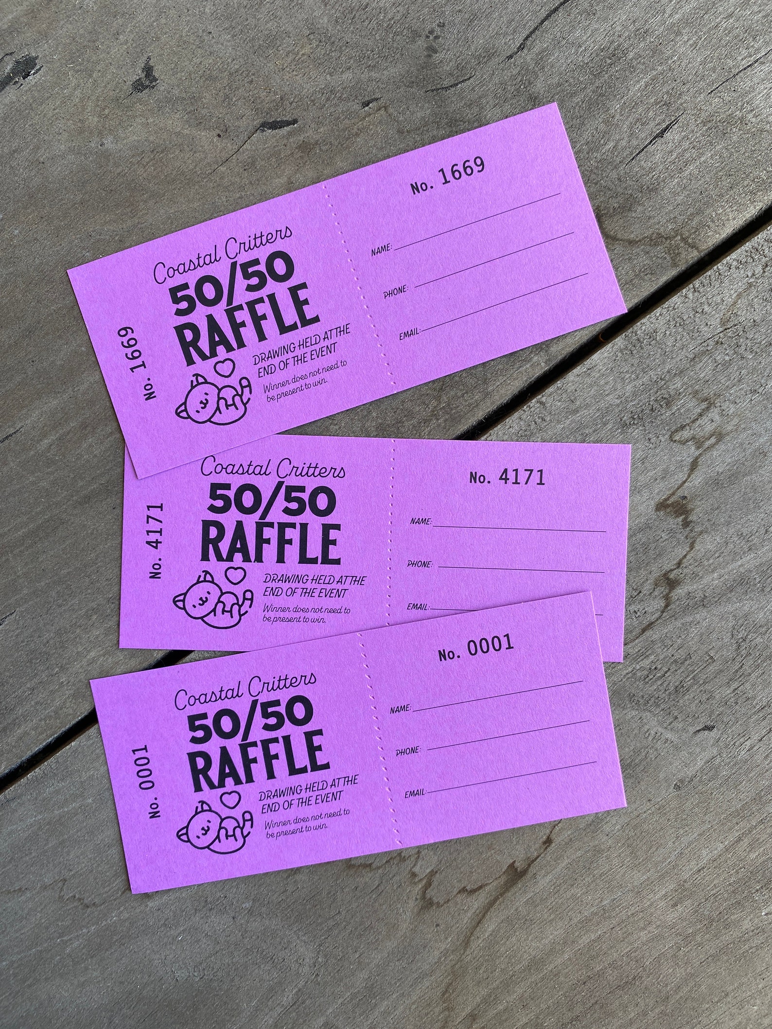 Split Tickets Raffle BUDGET SIZE Raffle Tickets, FREE Design, 50/50 Ticket Printing, House ...