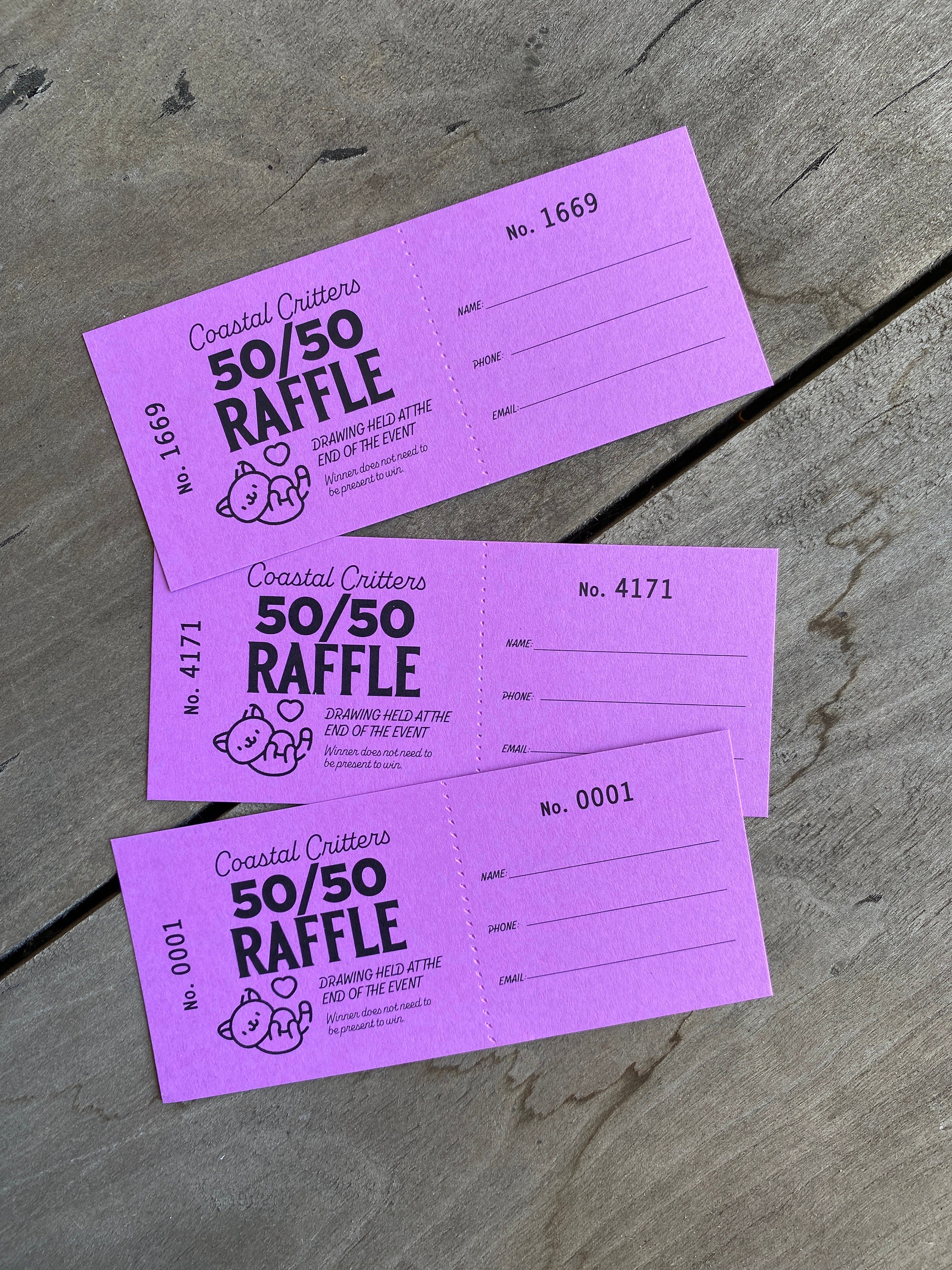 BUDGET SIZE Raffle Tickets, FREE Design, 50/50 Ticket Printing, House ...