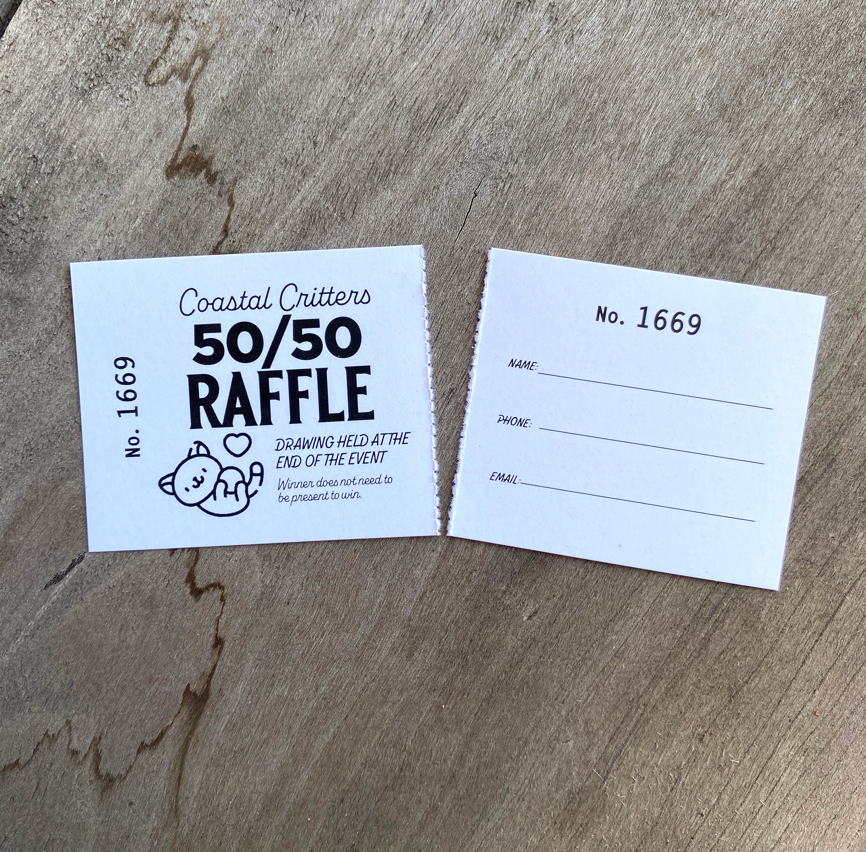 Split Tickets Raffle BUDGET SIZE Raffle Tickets, FREE Design, 50/50 Ticket Printing, House ...