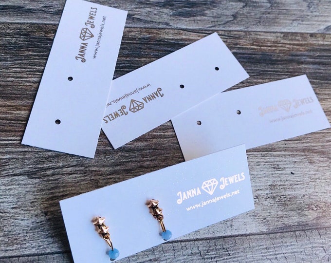Logo Earring Cards , Custom Foil Jewelry Cards, Mini Stud Earring ...