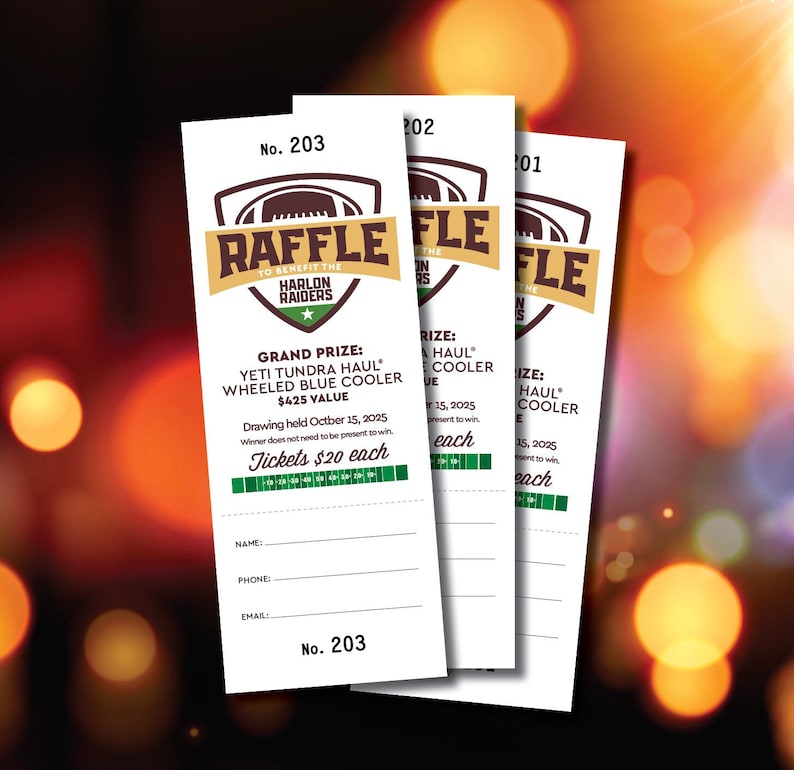 Custom Raffle Tickets, FREE Design Included, Gala Ticket Printing ...