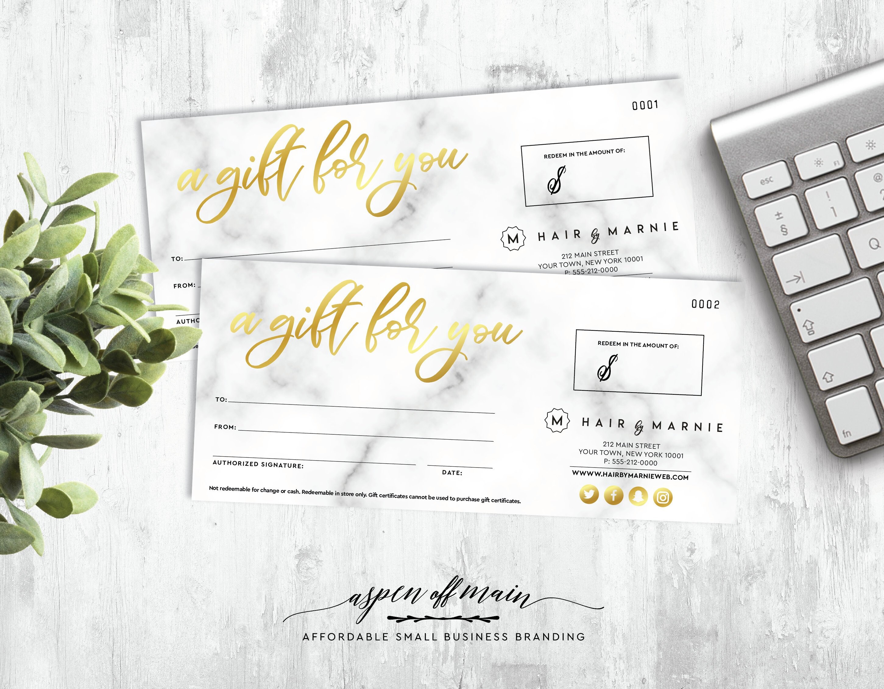 Logo Personalized Gift Certificates Personalized Gift Etsy