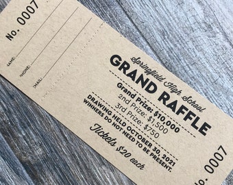 Custom Raffle Tickets, Full Design Included, Gala Ticket Printing, Numbered Event Tickets, Meat Raffle Tickets, Fundraiser Tickets, Custom