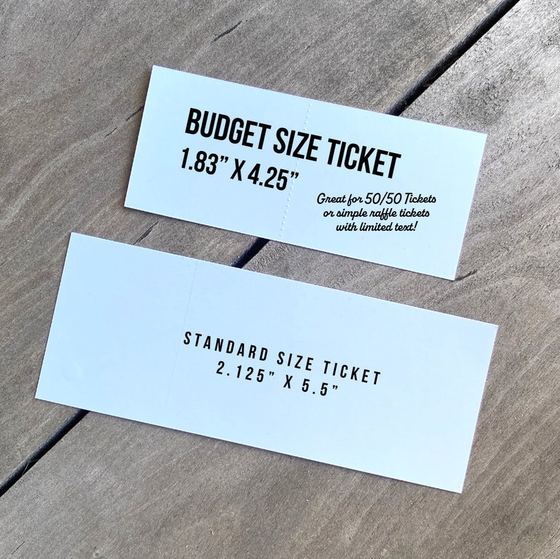 Split Tickets Raffle BUDGET SIZE Raffle Tickets, FREE Design, 50/50 Ticket Printing, House ...