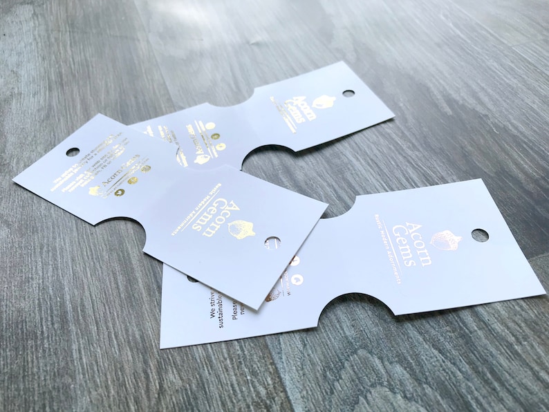 Cartões de pulseira com logotipo REAL FOIL, cartões de joias personalizados em folha metálica, suportes para colar, etiquetas de joias dobradas, embalagens de joias, cartão para exposição no mercado, qtd. 24 imagem 7