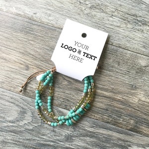 Cartões de pulseira com logotipo de tinta plana, cartões de joias personalizados, apoiadores de colar, etiquetas de joias dobradas com tinta colorida, embalagens de joias, cartões de artesanato de mercado