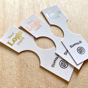 Etiquetas de joias mini REAL FOIL, cartões de joias personalizados em folha, etiquetas de colar, etiquetas de joias dobradas, embalagens de joias, etiquetas de anel de ouro rosa, qtd. 50