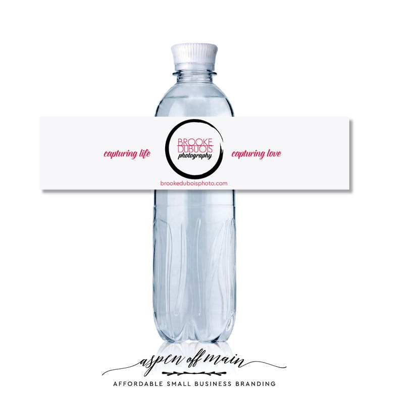 Logo Water Bottle Labels Small Business Drink Labels Etsy
