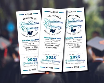 Custom Graduation Tickets, Full Design Included, Graduation Ceremony Ticket Printing, Numbered Tickets, High School Event Tickets, Custom