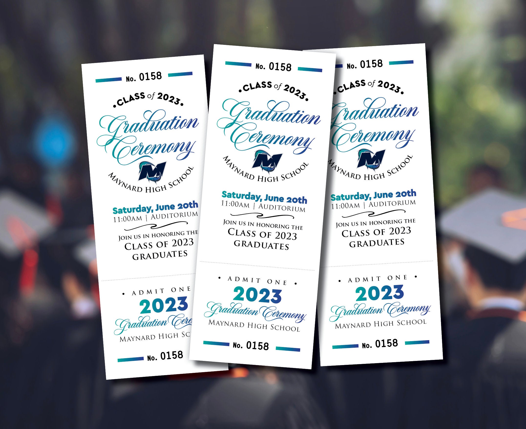 Custom Graduation Tickets, Full Design Included, Graduation Ceremony ...