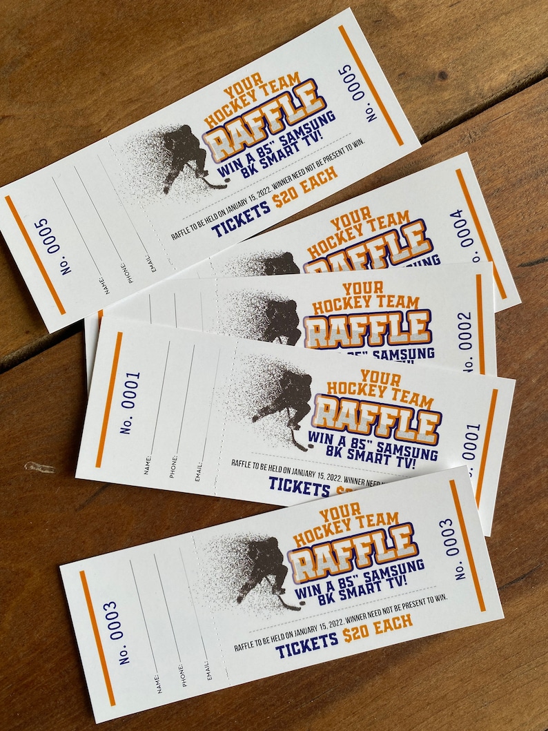 Custom Raffle Tickets, Full Design Included, Gala Ticket Printing ...