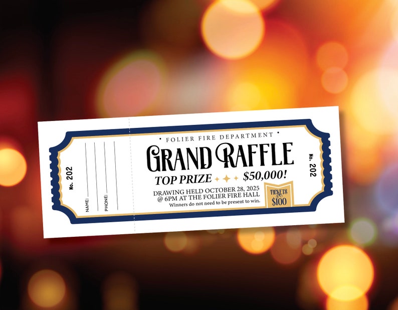 Custom Raffle Tickets, FREE DESIGN Included, Grand Prize Ticket ...