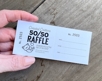 50/50 Raffle Tickets: Numbered Fundraiser Ticket Printing