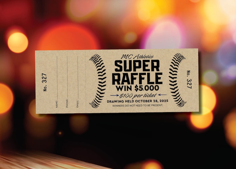 Custom Raffle Tickets, Full Design Included, Gala Ticket Printing ...