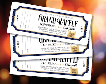 Custom Raffle Tickets, FREE DESIGN Included, Grand Prize Ticket, Numbered Tickets, Meat Raffle Tickets, Fundraiser Tickets, Fully Custom