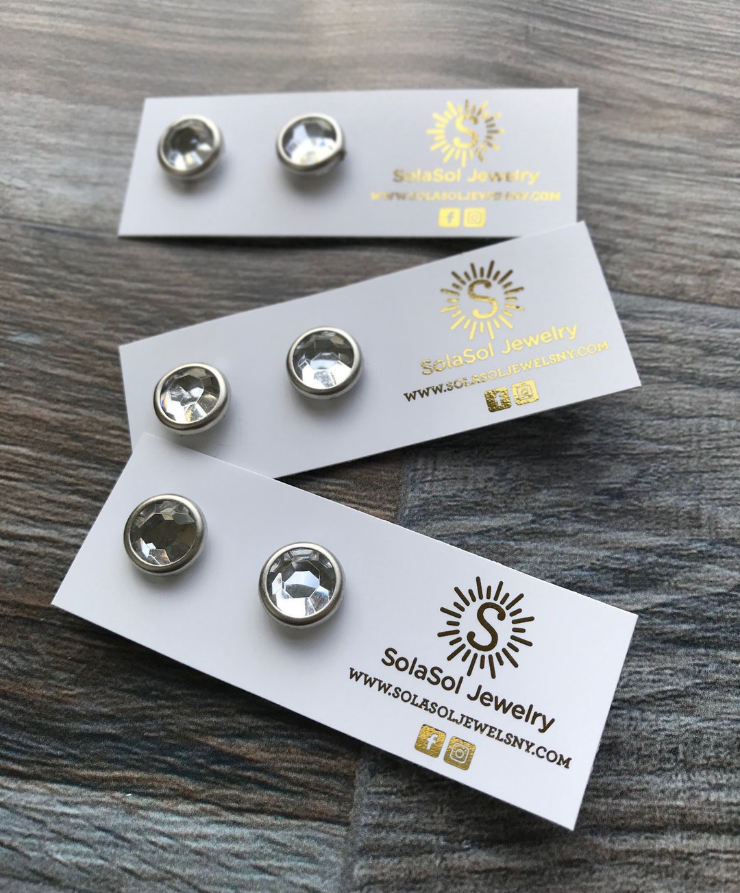 Logo Earring Cards , Custom Foil Jewelry Cards, Mini Stud Earring ...