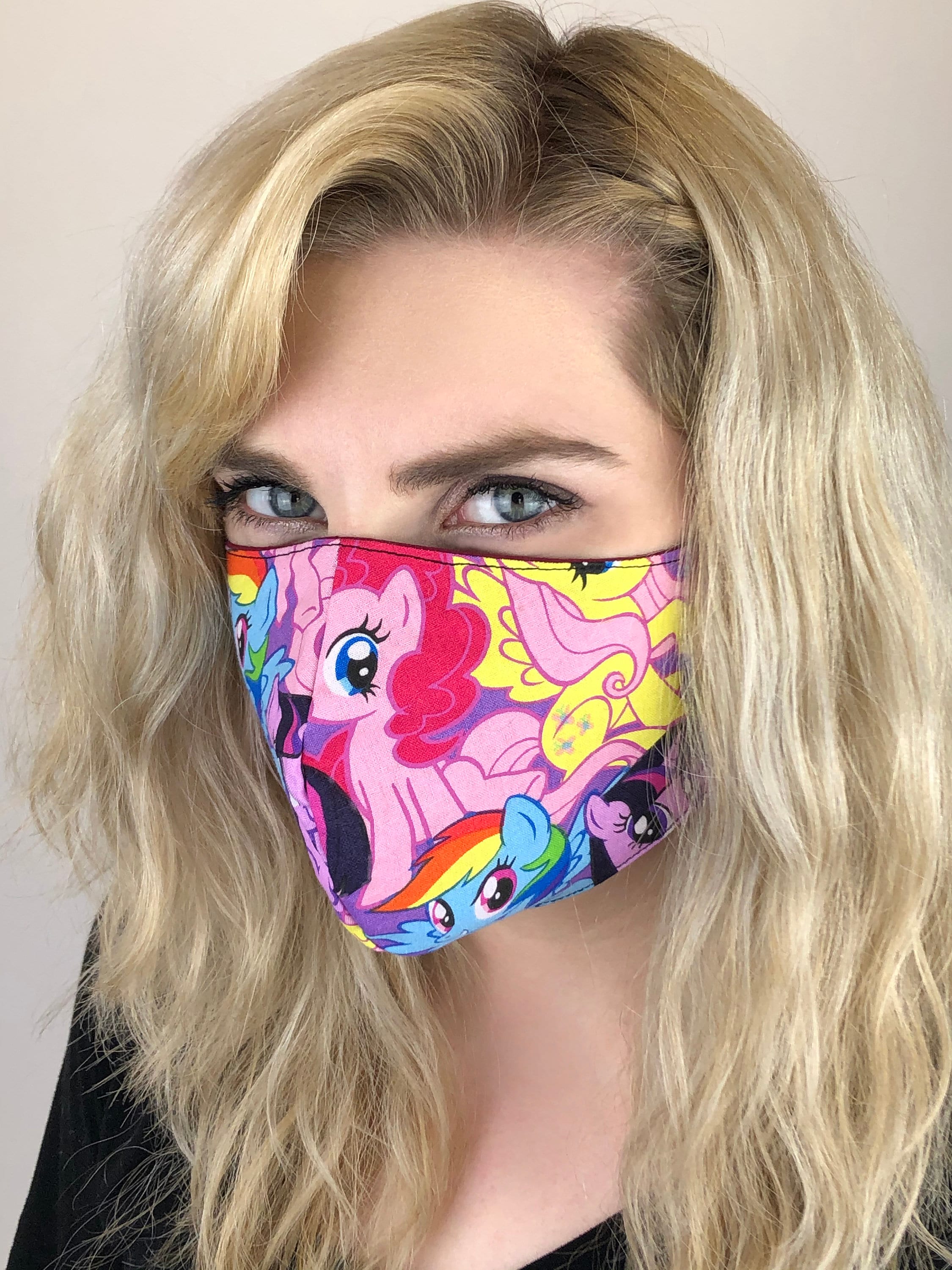 My Little Pony Fitted Face Mask Cute Cartoon Cotton Reversible | Etsy