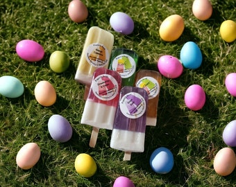 Bath Treat Popsicle Soap, perfect bath treat gift. Fun scented soaps with a wooden stick. UpamperU