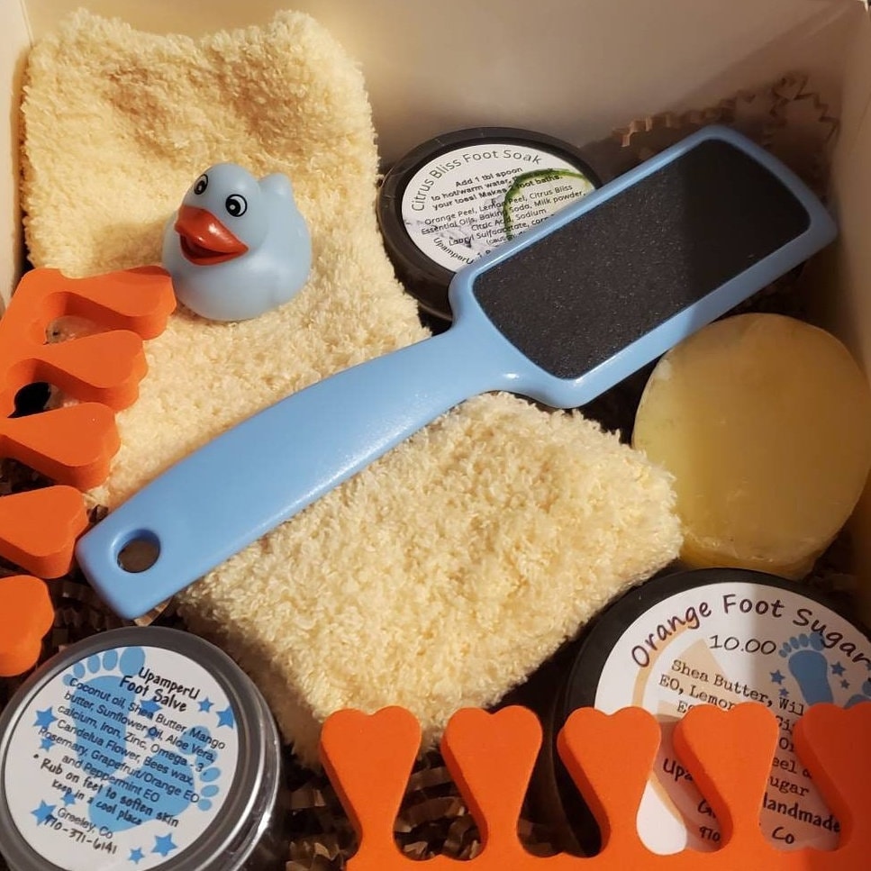 Orange Pedicure Foot Gift Set Naturally Scrub and Soften Your - Etsy