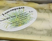 Lemongrass Goats Milk Soap bar, with Lemongrass Essential Oil and Botanicals UpamperU
