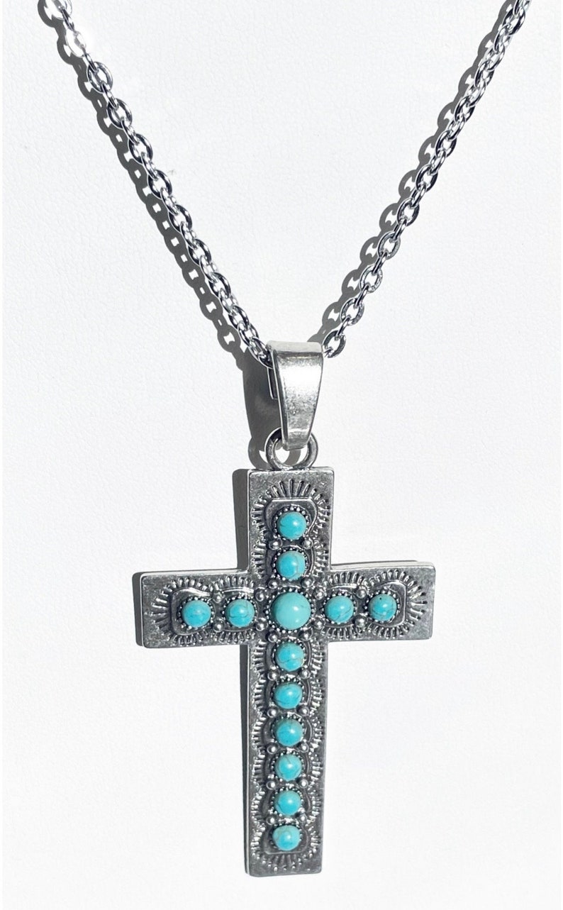 Large Howlite Cross Pendant - Etsy