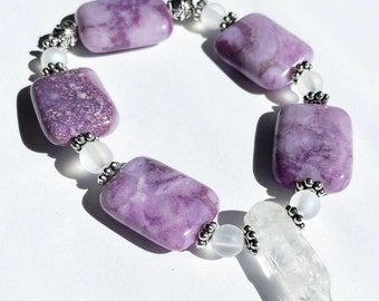 Clear Quartz Point/Ocean Jasper Bracelet