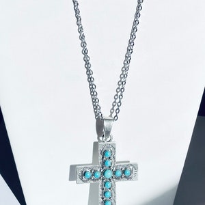 Large Howlite Cross Pendant - Etsy