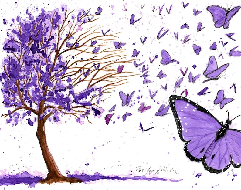 Butterfly Tree Fine Art Giclée Print of Original Painting Etsy Australia