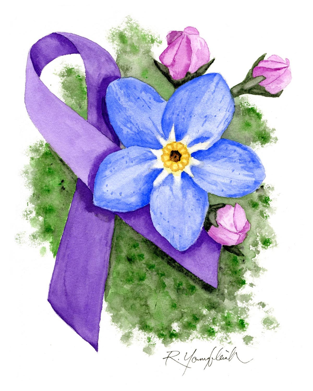 Forget Me Not Watercolor Fine Art Giclee Print Of Original Painting Flower Dementia Alzheimer S Charity Forget Me Not Watercolor Fine Art Giclee Print Of Original Painting Flower Dementia Alzheimer S Charity