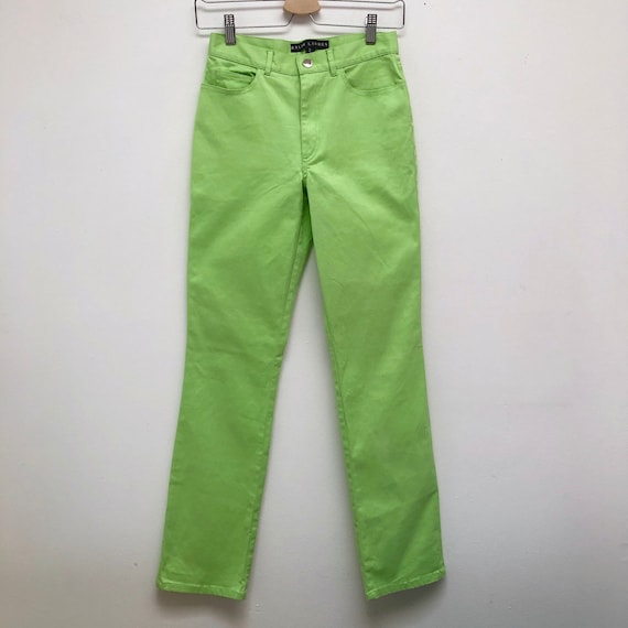 Ralph Lauren Vintage Lime Green High Rise Pants