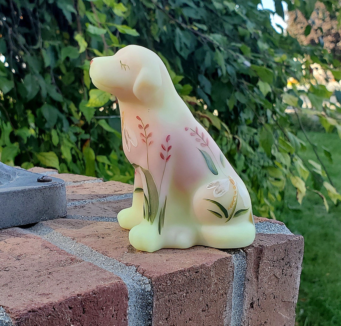 FENTON Glass Dog Lab Burmese Limited Edition Signed and Etsy