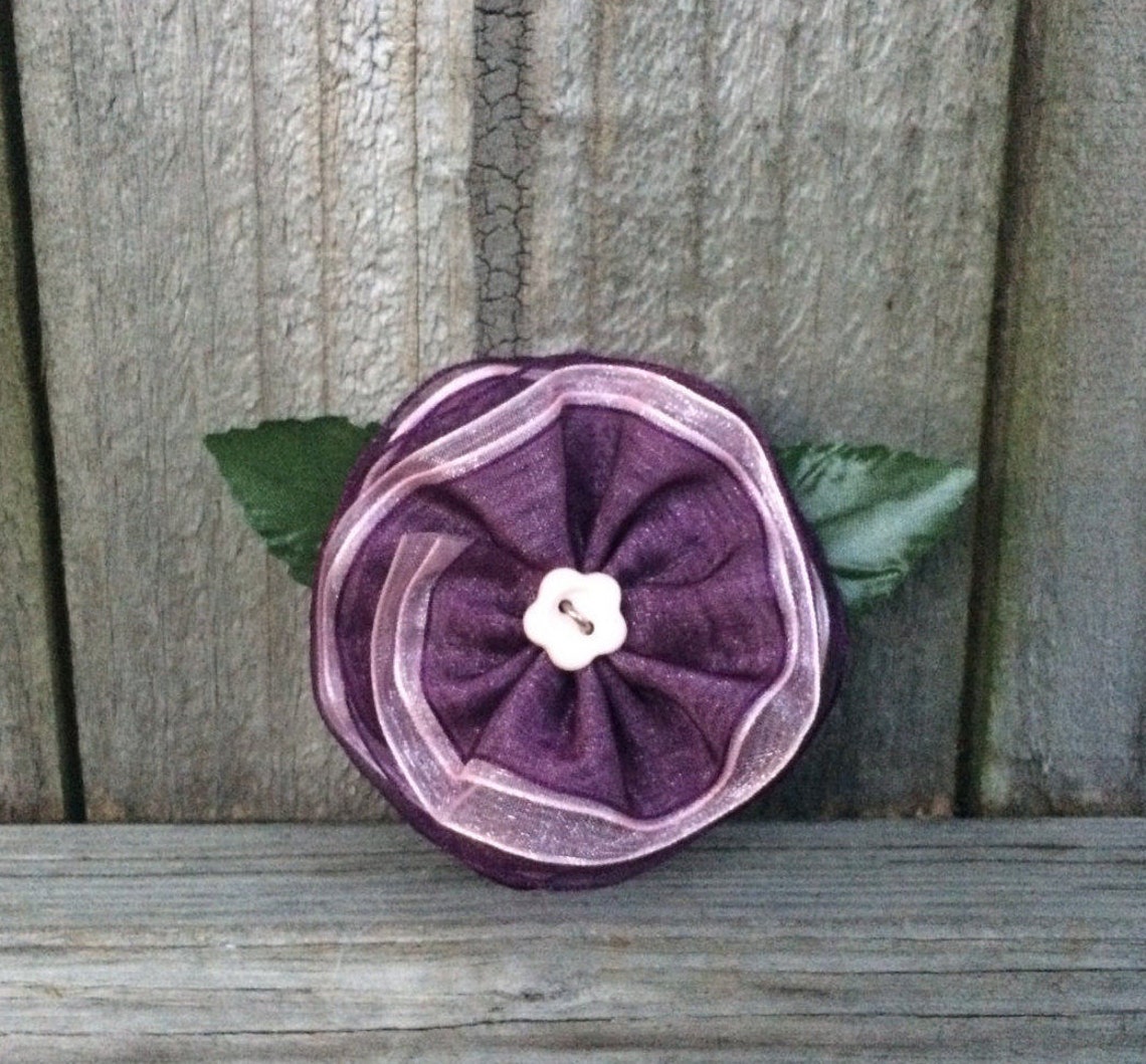 Pink and Purple Hair Clip Purple Hair Flower Purple Hair Etsy
