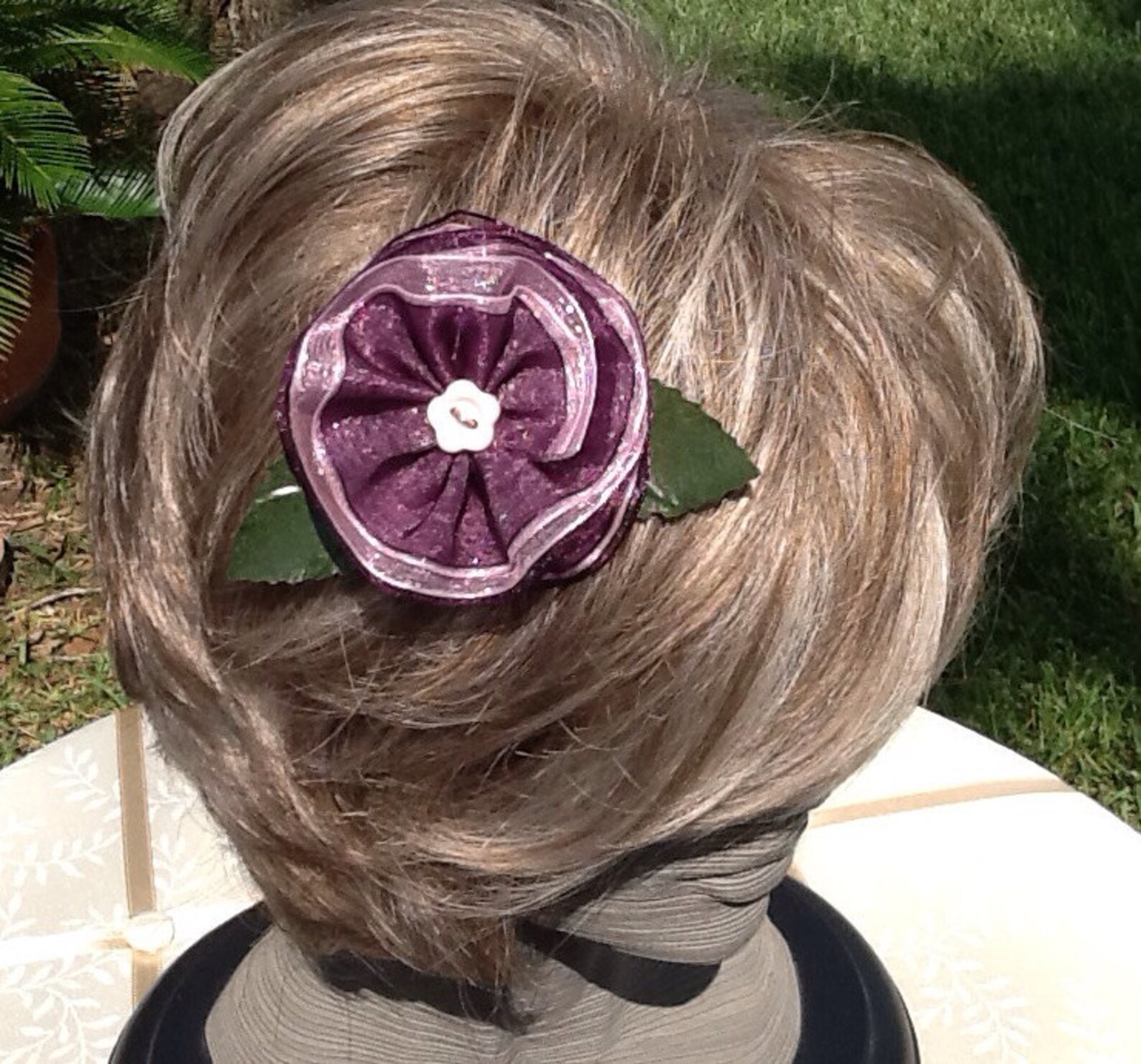 Pink and Purple Hair Clip Purple Hair Flower Purple Hair Etsy