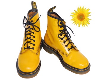 yellow doc martens size 6