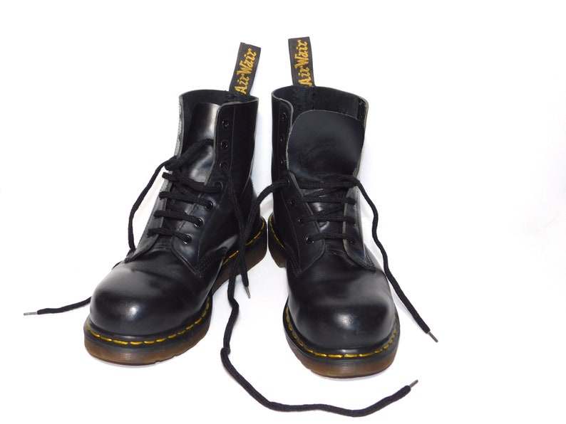 Vintage Doc Martens UK71997 Rare Black Leather Steel Toe Doc | Etsy